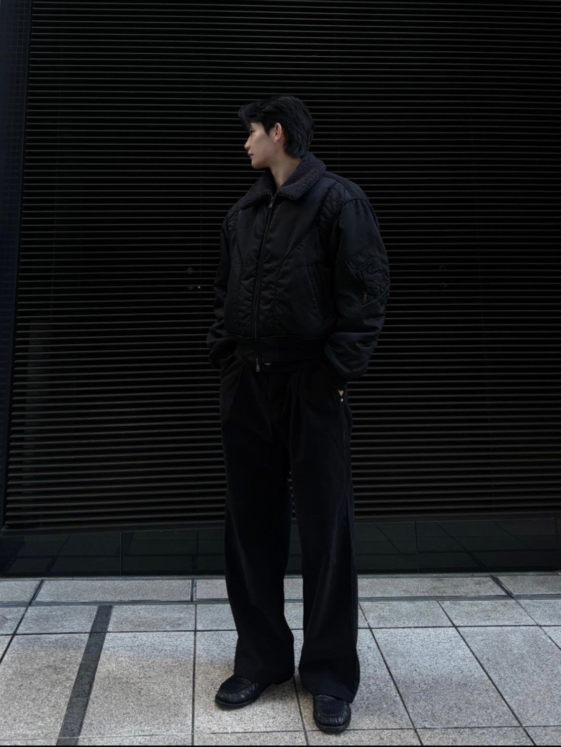 ワンタック　ワイド　コットンパンツ