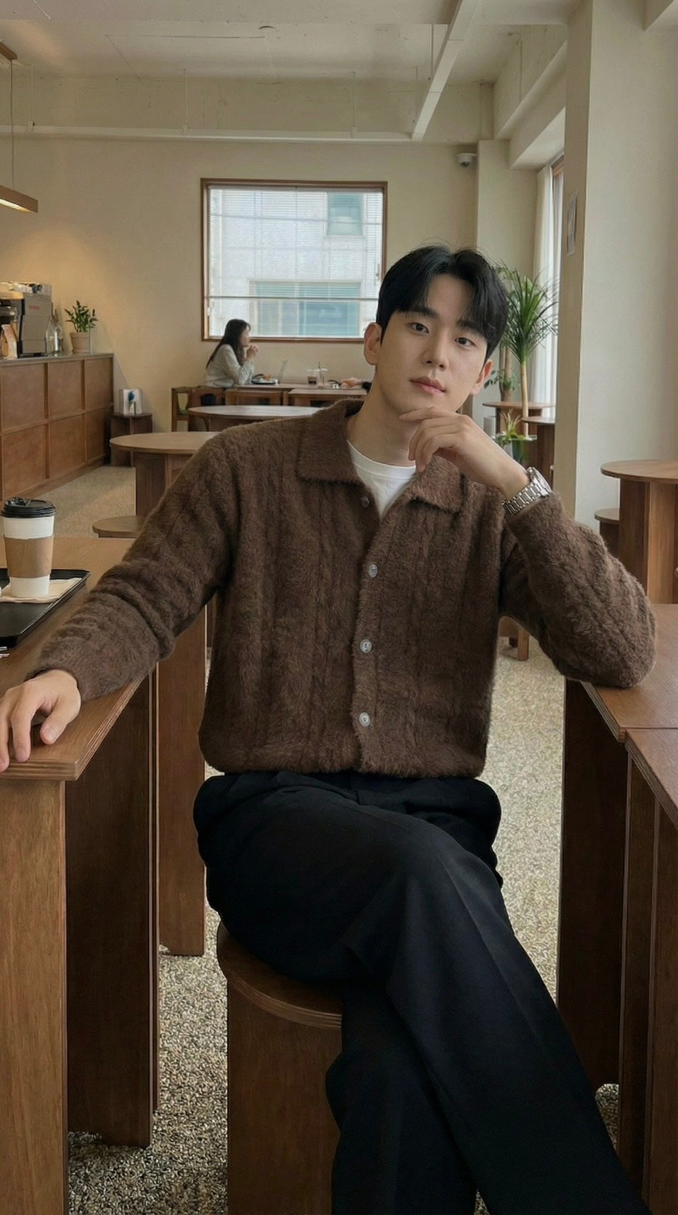 ケーブル アンゴラ カーディガン