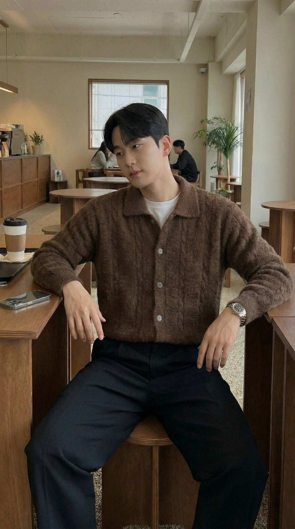 ケーブル アンゴラ カーディガン